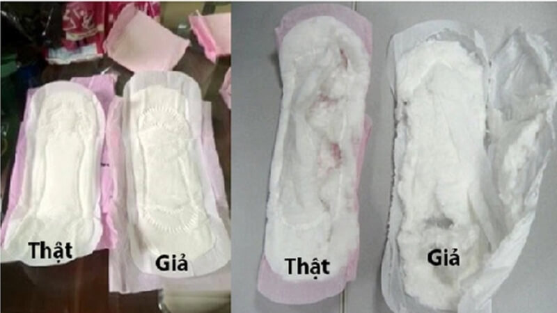 Kiểm tra bề mặt miếng băng để phát hiện băng vệ sinh diana sensi cool fresh hàng giả