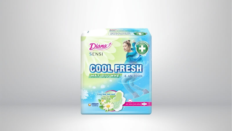 Băng vệ sinh Diana Sensi Cool Fresh kiểm soát mùi mỏng cánh