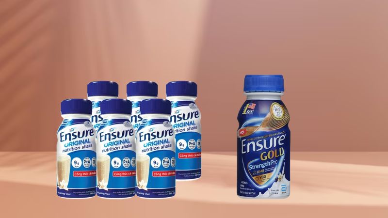 Sữa Ensure nước/chai bổ sung vitamin và khoáng chất, bổ sung chất xơ FOS, HMB, omega-3/6