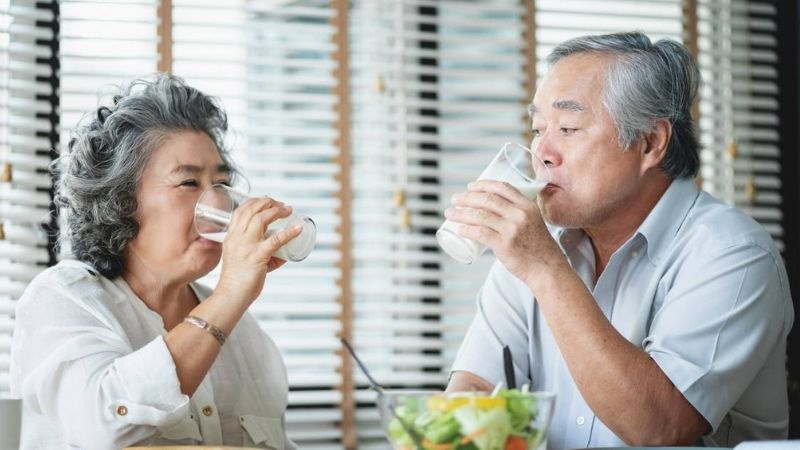 Người già có thể dùng cả sữa tươi và sữa bột, nhưng sữa bột thường được ưu tiên