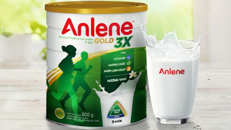 Sữa Anlene Gold 3X giúp xương chắc khỏe, phòng ngừa loãng xương và hỗ trợ vận động linh hoạt