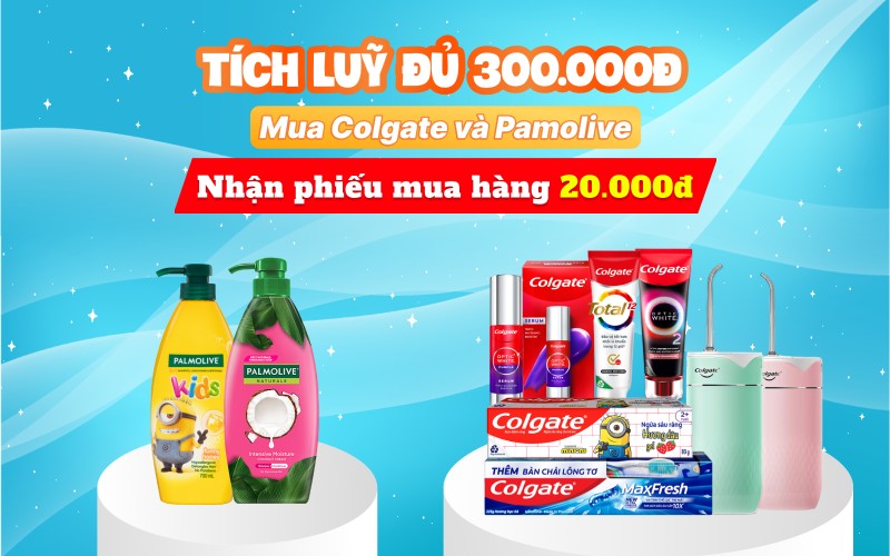 Tích lũy mua sắm cùng Colgate - Palmolive nhận phiếu mua hàng tại BHX