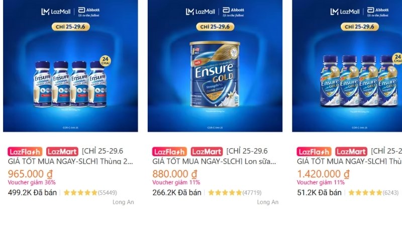 Không nên mua sữa Ensure online khi giá quá thấp so với thị trường