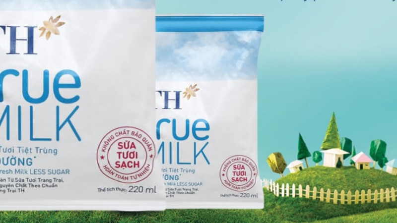 Sữa TH MILK ít đường được bổ sung lượng đường ở mức thấp phù hợp