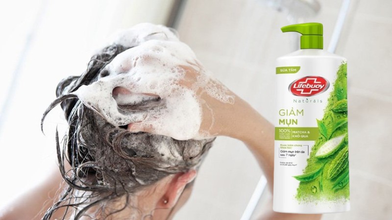 Sữa tắm Lifebuoy khổ qua không dùng để gội đầu