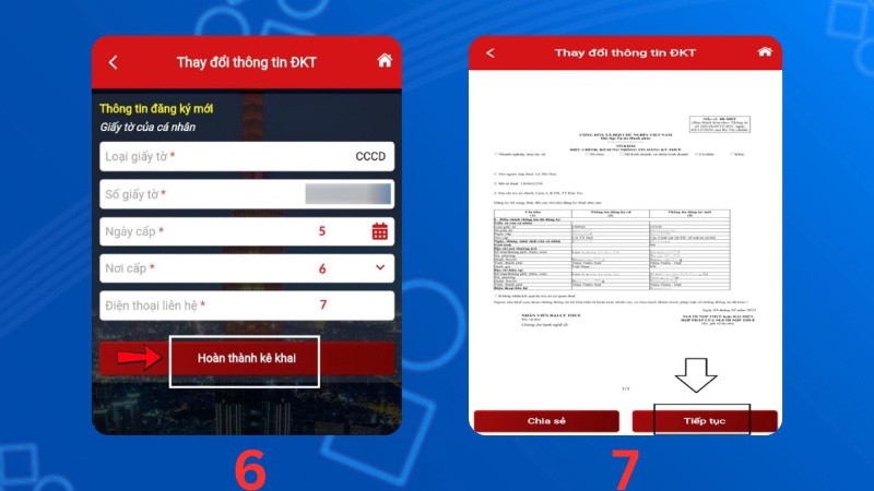 Xác nhận và gửi hồ sơ