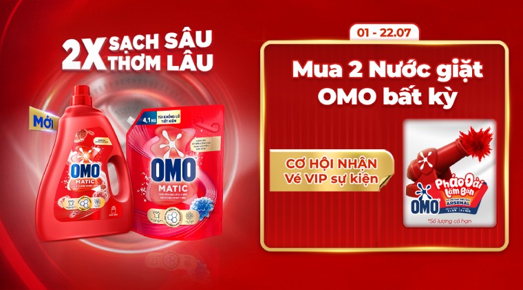 Mua 2 nước giặt OMO bất kỳ, nhận vé VIP tham dự sự kiện Pháo Đài Lấm Bẩn