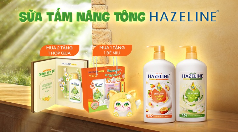Mua sữa tắm Hazeline nâng tông da mới, tặng 1 hộp blindbox