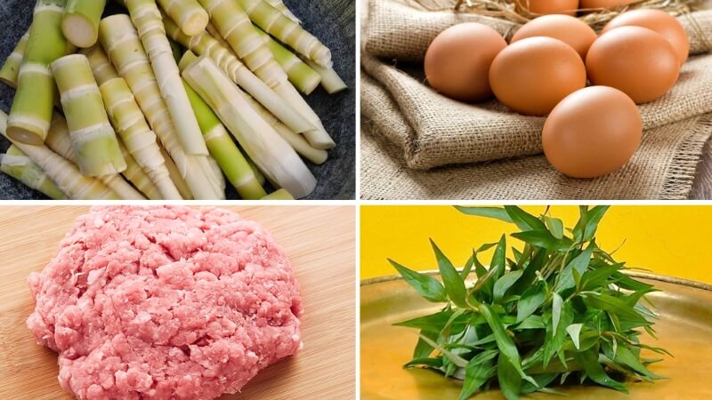 Nguyên liệu làm món nem măng