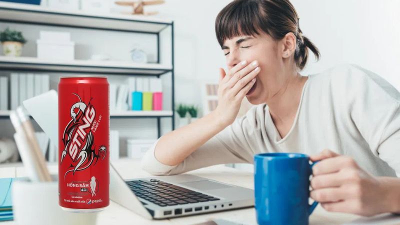 Sting có chứa caffeine giúp tỉnh táo nên rất dễ gây nghiện