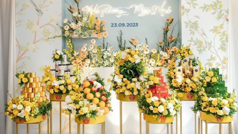 Tráp cưới hỏi phổ biến cho ngày cưới