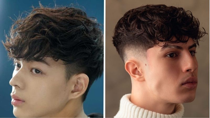 Tóc wavy nam với mái ngố