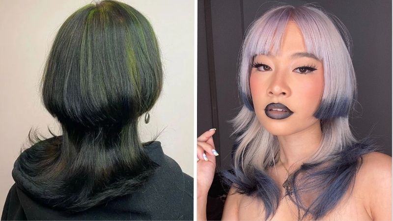 Tóc Jellyfish nữ nhuộm màu ombre/highlight cá tính