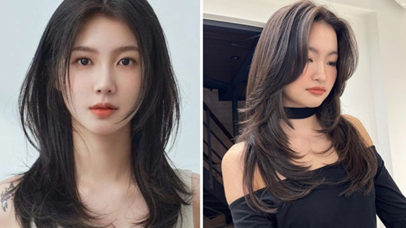 Tóc butterfly thường dài từ ngang vai trở xuống, cân bằng giữa vẻ mềm mại và phồng tự nhiên