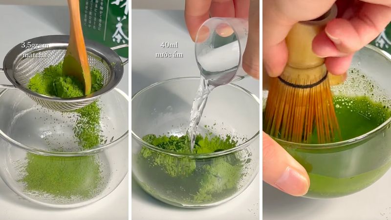 Pha bột matcha
