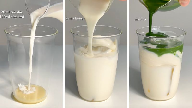 Pha matcha kem cheese