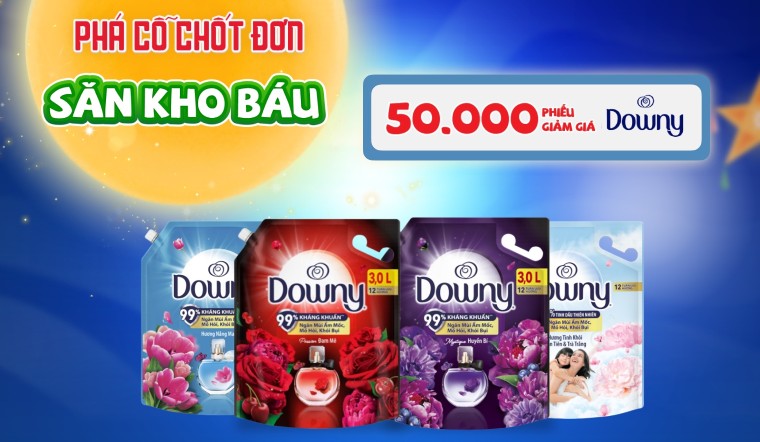 Mở kho báu Downy - Trúng 50.000 voucher hấp dẫn