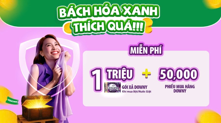 Mở kho báu Downy - Trúng 50.000 voucher hấp dẫn