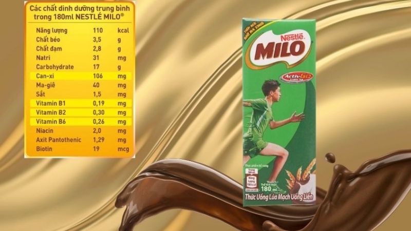 Sữa Milo bổ sung năng lượng được làm từ mạch nha và mầm lúa mạch nguyên cám