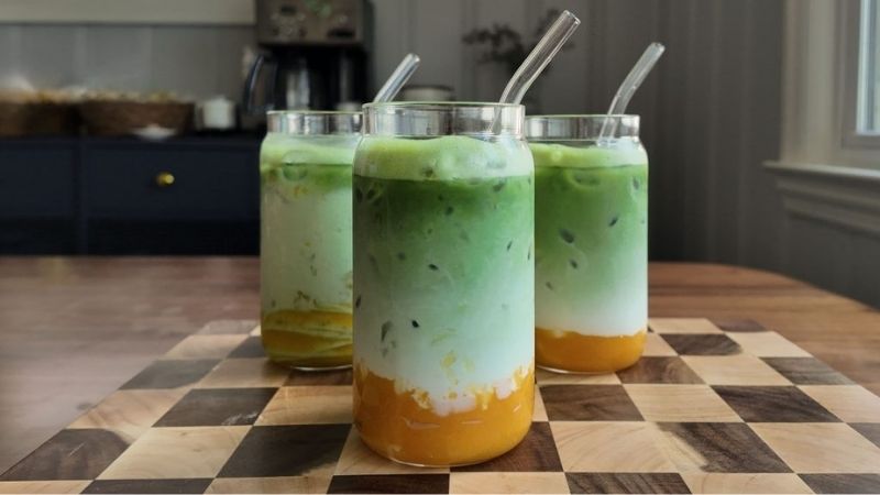 Matcha và xoài chín là sự kết hợp ăn ý