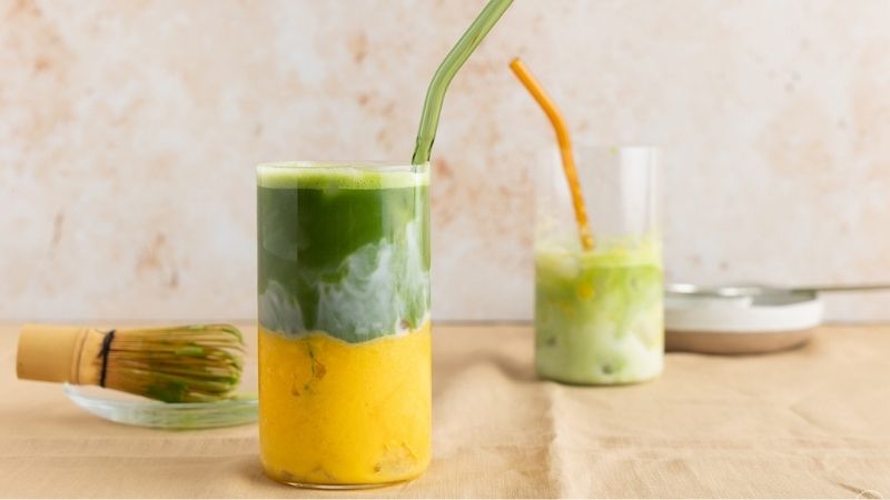 Matcha và xoài chín là sự kết hợp ăn ý
