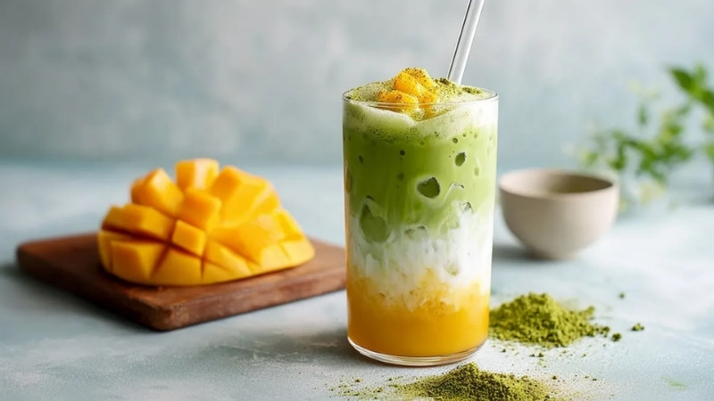Matcha latte xoài