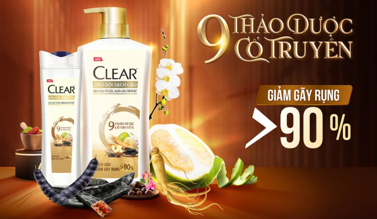 Review dầu gội Clear 9 thảo dược cổ truyền làm sạch gàu giảm gãy rụng