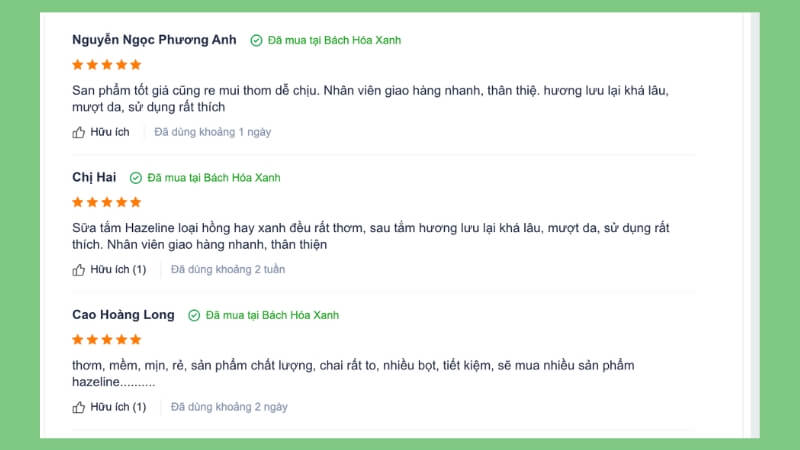 Review sữa tắm Hazeline Yến mạch Dâu tằm từ người dùng