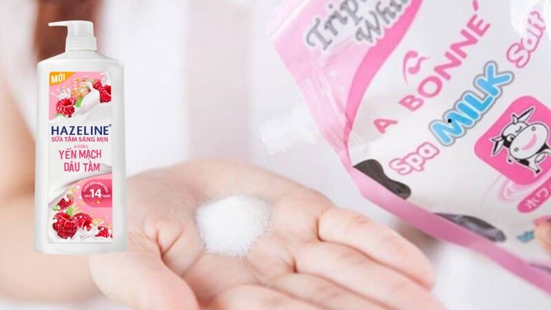 Lợi ích khi kết hợp muối bò cùng sữa tắm Hazeline