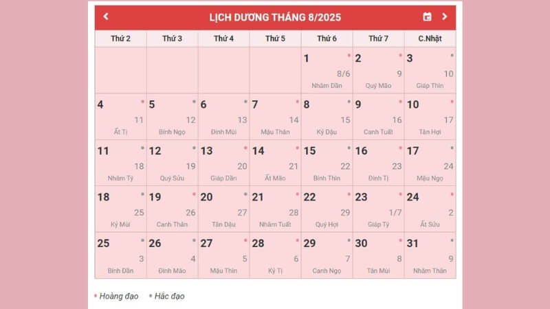 Đối chiếu lịch vạn niên