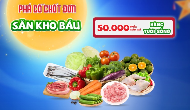 Mua hàng tươi sống tại Bách hóa XANH, trúng 50.000 voucher hấp dẫn