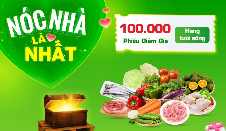 Mua hàng tươi sống tại Bách hóa XANH, trúng 1000.000 phiếu giảm giá hấp dẫn