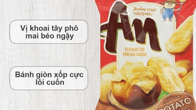 Bánh gạo nướng An vị khoai tây phô mai nướng đậm đà vị phô mai, thơm béo khoai nướng