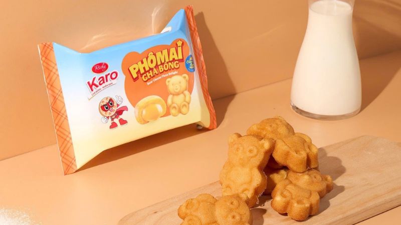 Bánh Karo gấu chà bông nhân phô mai phù hợp cho các bé