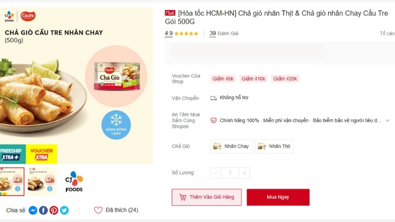 Mua chả giò Cầu Tre online Mua chả giò Cầu Tre online