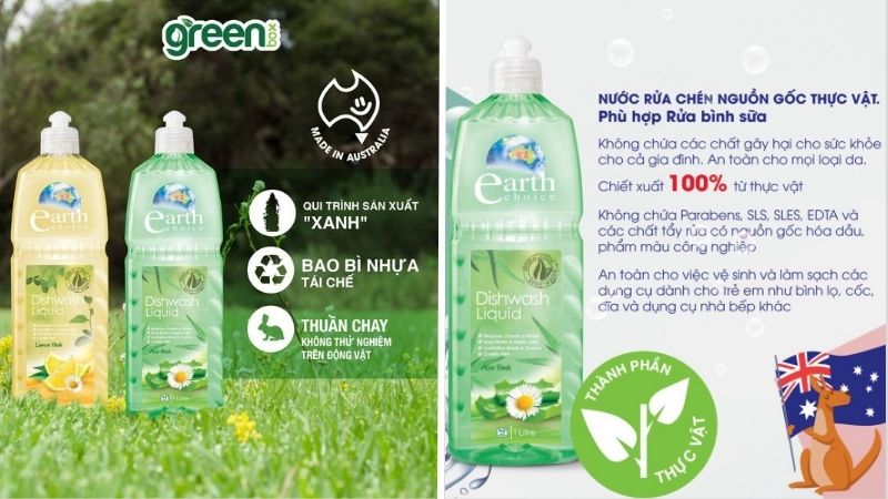 Earth Choice không chứa phốt phát, dễ phân hủy sinh học, thân thiện với môi trường