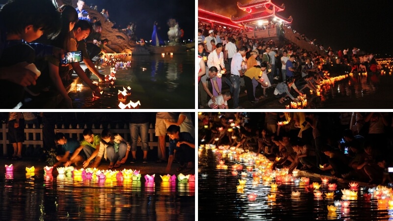 Hình ảnh lễ hội hoa đăng rực rỡ và náo nhiệt Hình ảnh lễ hội hoa đăng rực rỡ và náo nhiệt
