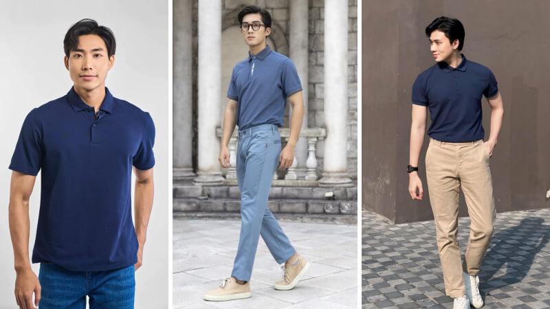 Mẫu kết hợp áo thun nam đơn giản đẹp mắt
