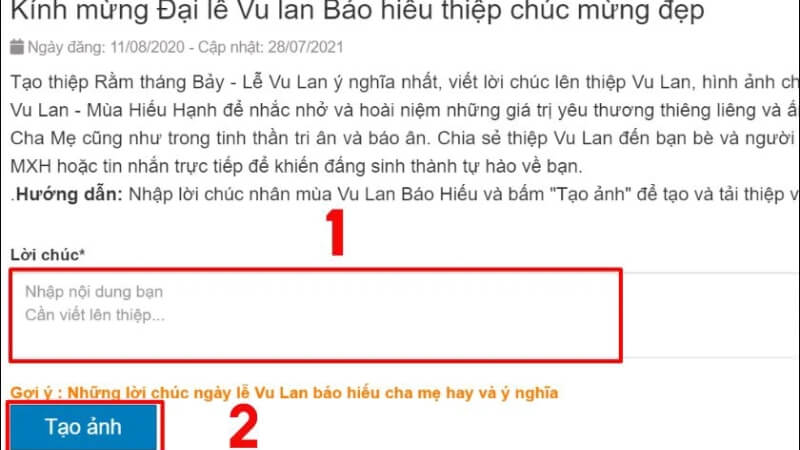 Bước 2: Tùy chỉnh và viết lời chúc ý nghĩa