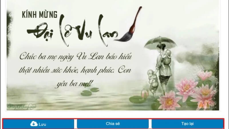 Bước 3: Lưu và chia sẻ thiệp đến cha mẹ