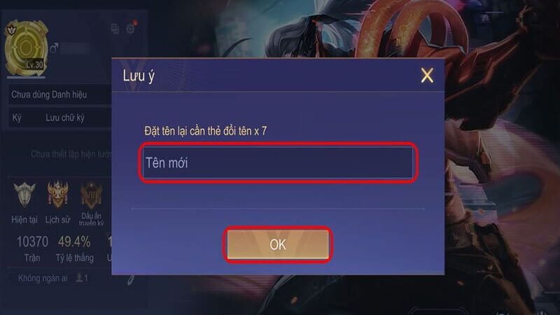 Đặt tên game theo tên thật của bạn