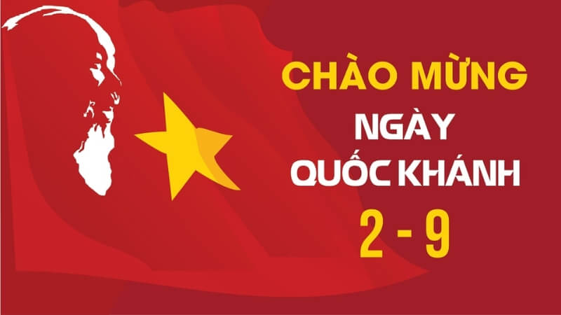 Mẫu background đẹp có text Chào mừng ngày Quốc Khánh 2-9