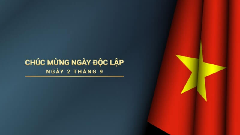 Mẫu có text “Chúc mừng ngày độc lập”