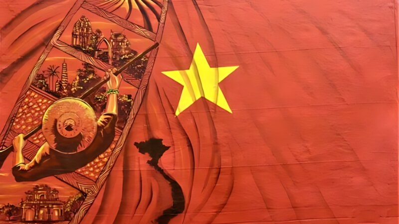 Mẫu background Quốc khánh 2/9 tối giản nhưng vô cùng tinh tế