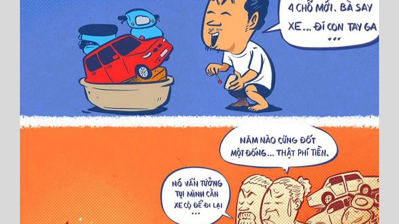 Meme xin xe 4 bánh tháng cô hồn hài hước