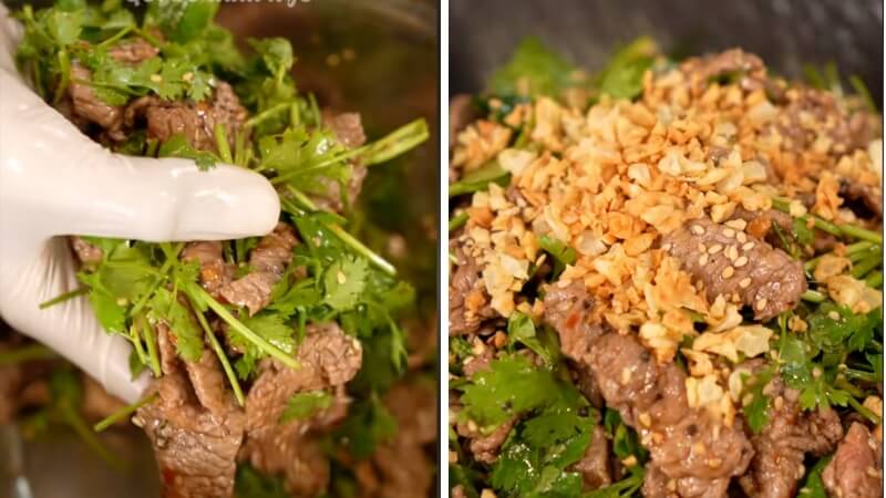 Thưởng thức món gỏi bò giấm ngò Thưởng thức món gỏi bò giấm ngò