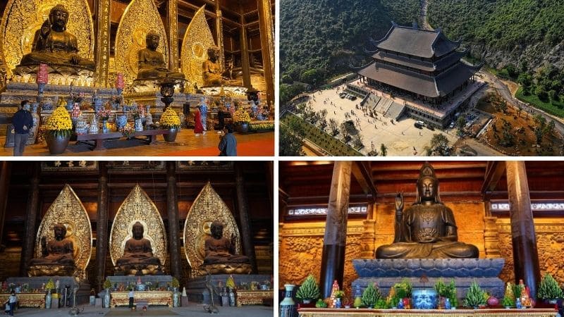Điện Quan Âm, Điện Tam Thế và Điện Pháp Chủ là ba công trình chính trong chùa Tam Chúc