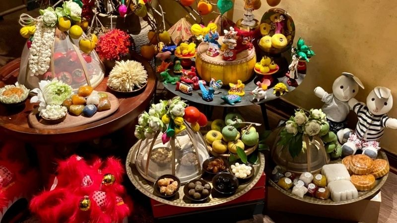 Sử dụng mẹt để bày cỗ trung thu