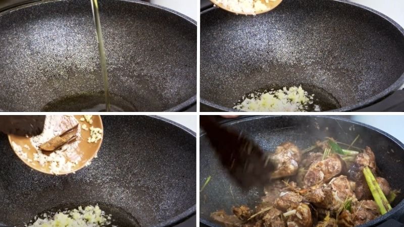 Xào thịt cho đến khi săn lại