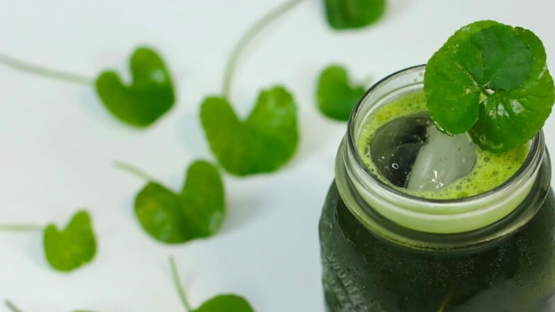 Nước ép rau má có màu xanh mát hấp dẫn